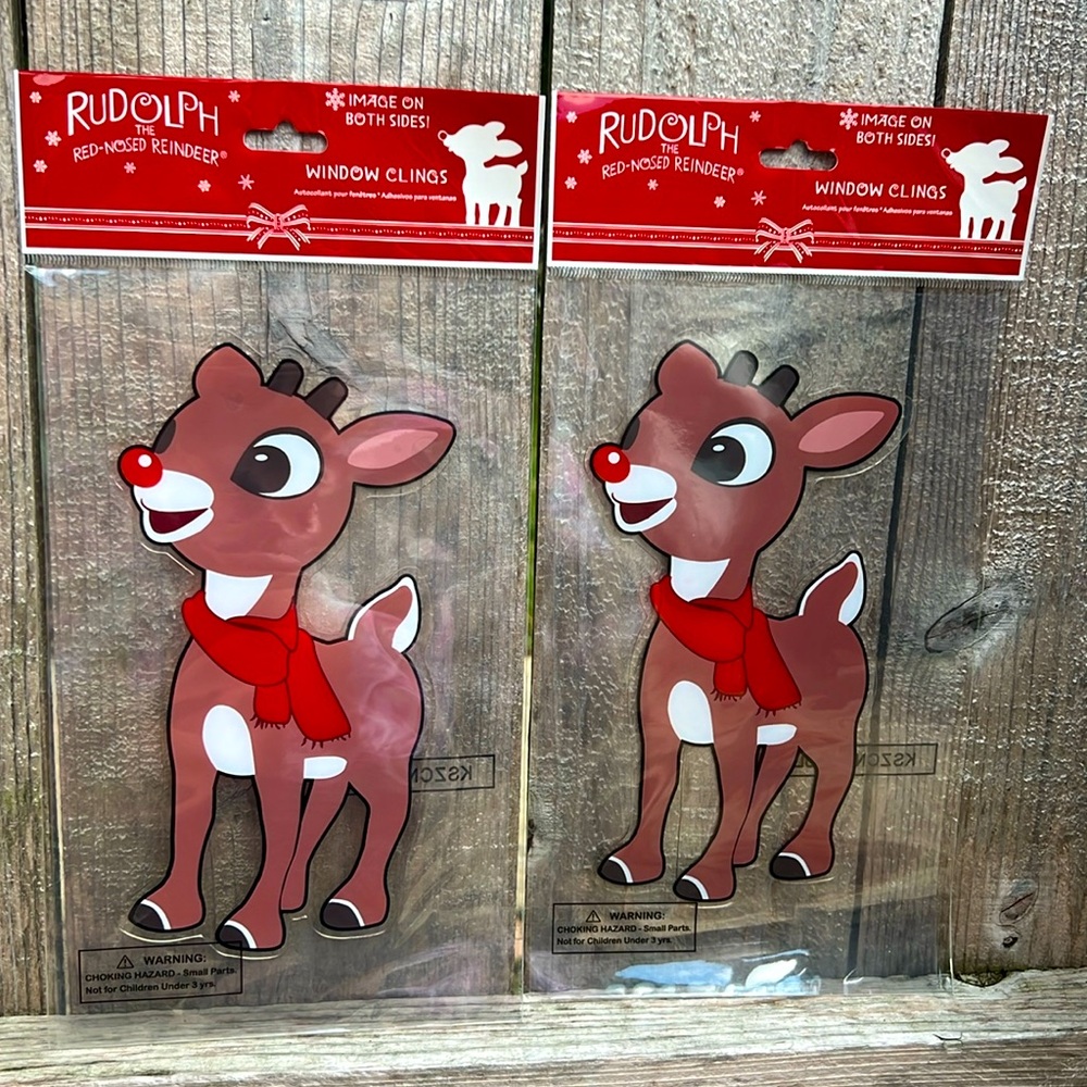 NEW! Set of Rudolph the Red-Nosed Reindeer Window Clings